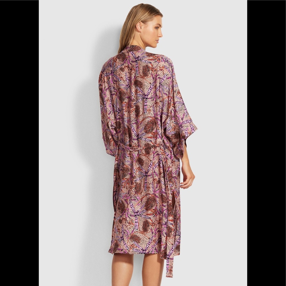 Printed resort kimono